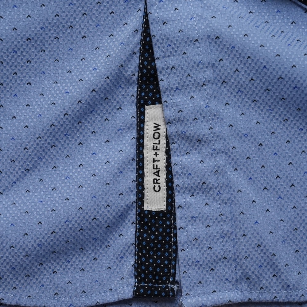 Craft + Flow Button Front Mens XXL Blue Micro Geometric Long Sleeve Shirt - Picture 6 of 14